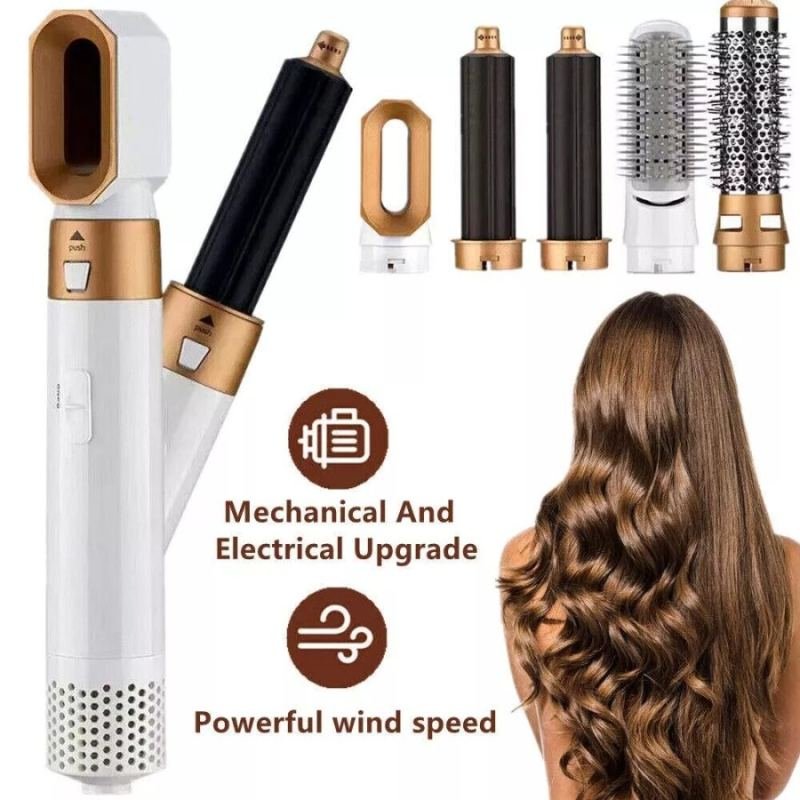 5in1 Electric Hair Dryer Blow Curler Set Detachable Styler Hot Air Brush Salon